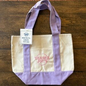 Trader Joe’s Designer Canvas Mini Tote Bag in Purple